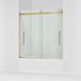 KOHLER K-702419-L Levity Frameless sliding bath door, 61-9/16" H x 56-5/8 - 59-5/8" W, with 5/16"-thick Crystal Clear...