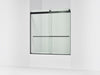 KOHLER K-702420-L Levity Frameless sliding bath door, 61-9/16" H x 56-5/8 - 59-5/8" W, with 5/16"-thick Crystal Clear...