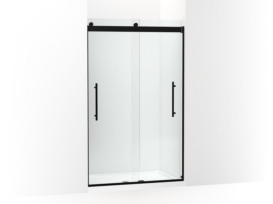 KOHLER K-702421-L Levity Frameless sliding shower door, 77-9/16" H x 44-5/8 - 47-5/8" W, with 5/16"-thick Crystal Clear...
