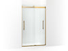 KOHLER K-702421-L Levity Frameless sliding shower door, 77-9/16" H x 44-5/8 - 47-5/8" W, with 5/16"-thick Crystal Clear...