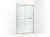 KOHLER K-702422-L Levity Frameless sliding shower door, 77-9/16" H x 44-5/8 - 47-5/8" W, with 5/16"-thick Crystal Clear...