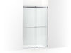 KOHLER K-702422-L Levity Frameless sliding shower door, 77-9/16" H x 44-5/8 - 47-5/8" W, with 5/16"-thick Crystal Clear...
