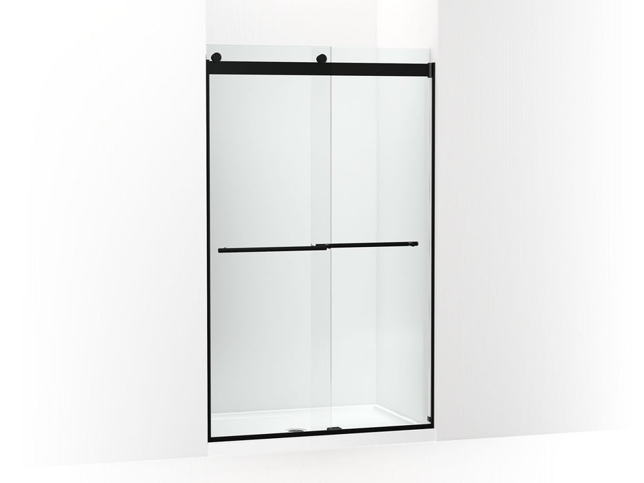KOHLER K-702422-L Levity Frameless sliding shower door, 77-9/16" H x 44-5/8 - 47-5/8" W, with 5/16"-thick Crystal Clear...