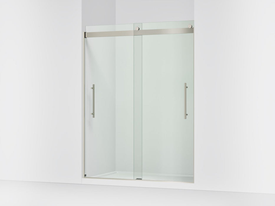 KOHLER K-702423-L Levity Frameless sliding shower door, 77-9/16" H x 56-5/8 - 59-5/8" W, with 5/16"-thick Crystal Clear...