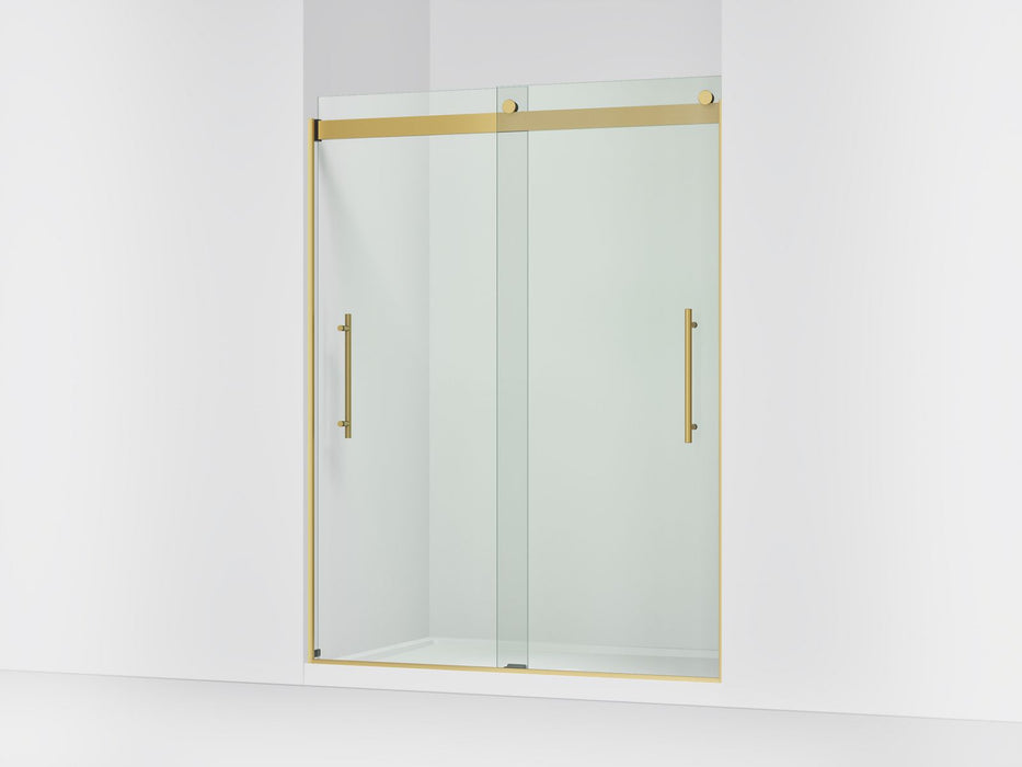 KOHLER K-702423-L Levity Frameless sliding shower door, 77-9/16" H x 56-5/8 - 59-5/8" W, with 5/16"-thick Crystal Clear...