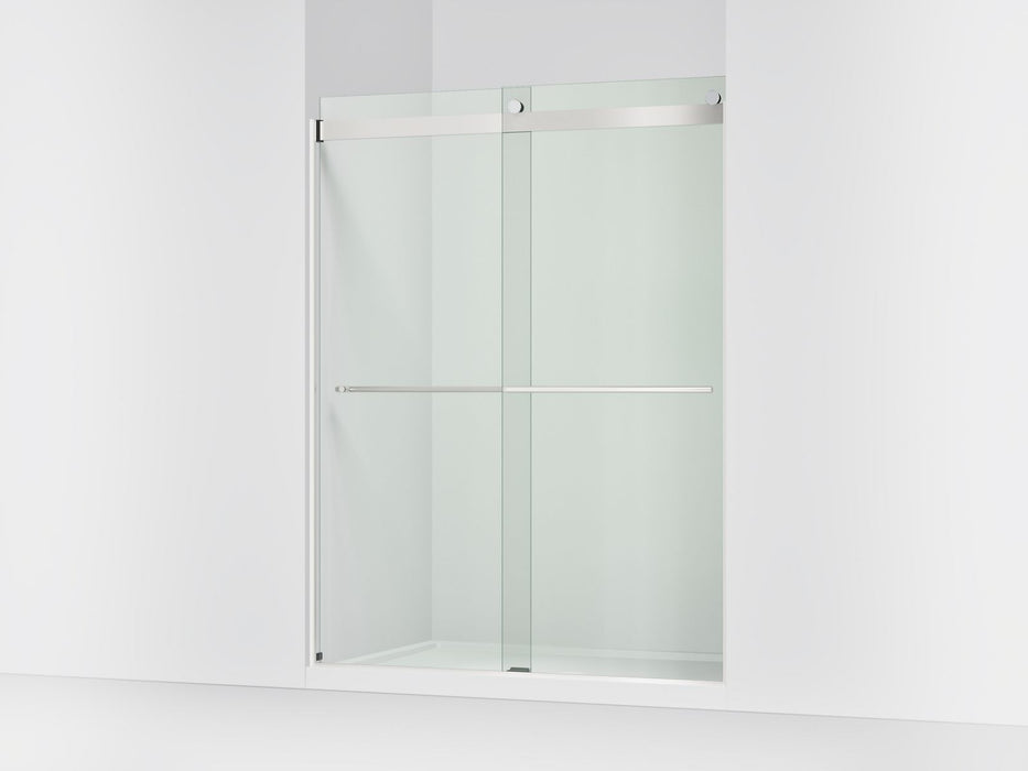 KOHLER K-702424-L Levity Frameless sliding shower door, 77-9/16" H x 56-5/8 - 59-5/8" W, with 5/16"-thick Crystal Clear...