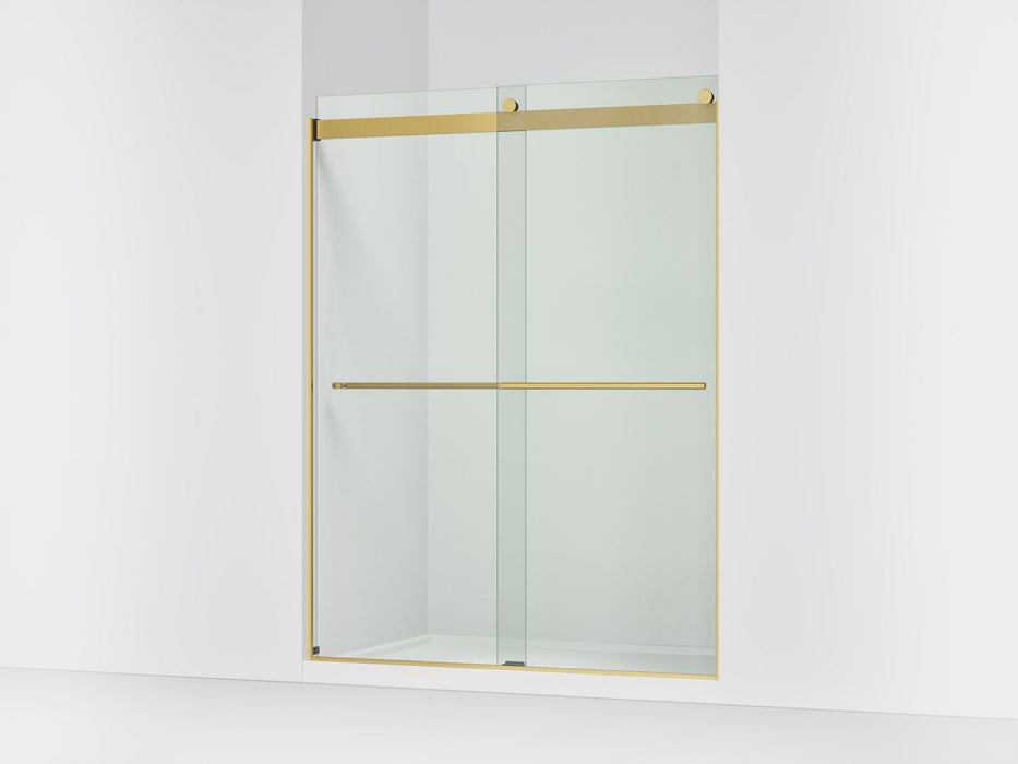 KOHLER K-702424-L Levity Frameless sliding shower door, 77-9/16" H x 56-5/8 - 59-5/8" W, with 5/16"-thick Crystal Clear...