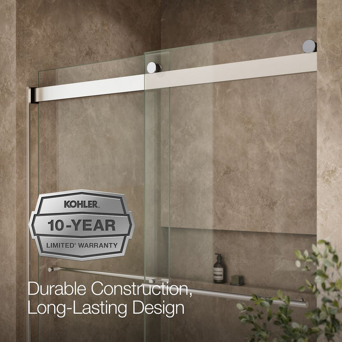 KOHLER K-702426-L Levity 61-9/16" H sliding bath door with 3/8"-thick glass