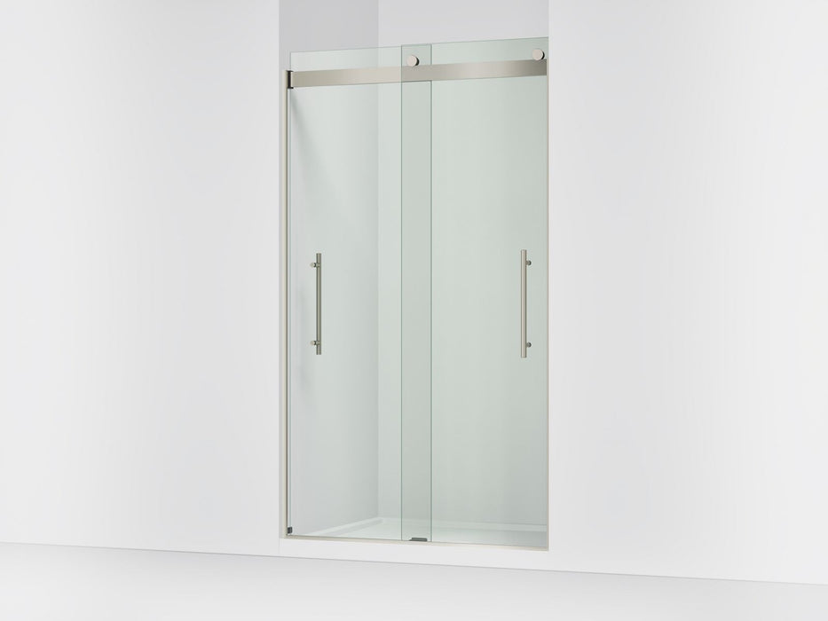 KOHLER K-702427-L Levity Frameless sliding shower door, 81-5/8" H x 44-5/8 - 47-5/8" W, with 3/8"-thick Crystal Clear...