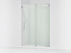 KOHLER K-702429-L Levity Frameless sliding shower door, 81-5/8" H x 56-5/8 - 59-5/8" W, with 3/8"-thick Crystal Clear...