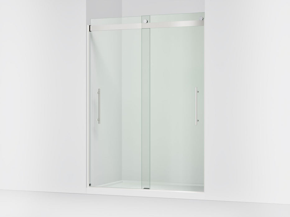 KOHLER K-702429-L Levity Frameless sliding shower door, 81-5/8" H x 56-5/8 - 59-5/8" W, with 3/8"-thick Crystal Clear...