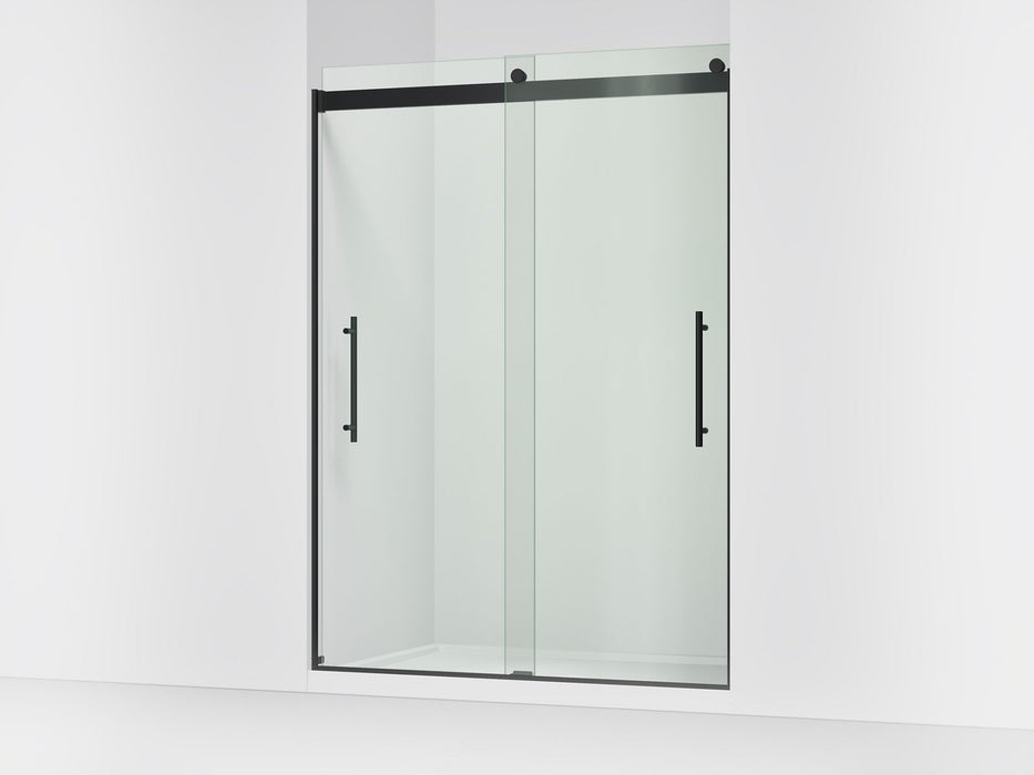KOHLER K-702429-L Levity Frameless sliding shower door, 81-5/8" H x 56-5/8 - 59-5/8" W, with 3/8"-thick Crystal Clear...