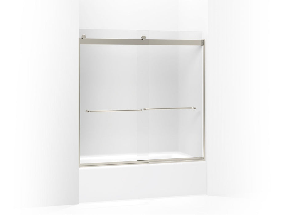 KOHLER K-706005-D3 Levity Sliding bath door, 59-3/4" H x 54 - 57" W, with 1/4" thick Frosted glass, matte nickel