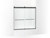 KOHLER K-706005-L Levity Sliding bath door, 59-3/4" H x 54 - 57" W, with 1/4" thick Crystal Clear glass, matte black