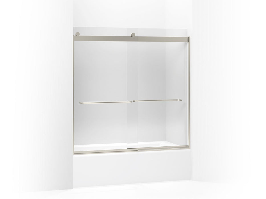 KOHLER K-706005-L Levity Sliding bath door, 59-3/4" H x 54 - 57" W, with 1/4" thick Crystal Clear glass, matte nickel