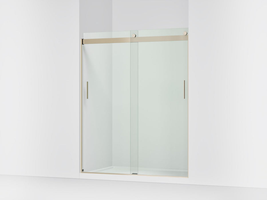 KOHLER K-706009-L Levity Sliding shower door, 74" H x 56-5/8 - 59-5/8" W, with 1/4" thick Crystal Clear glass