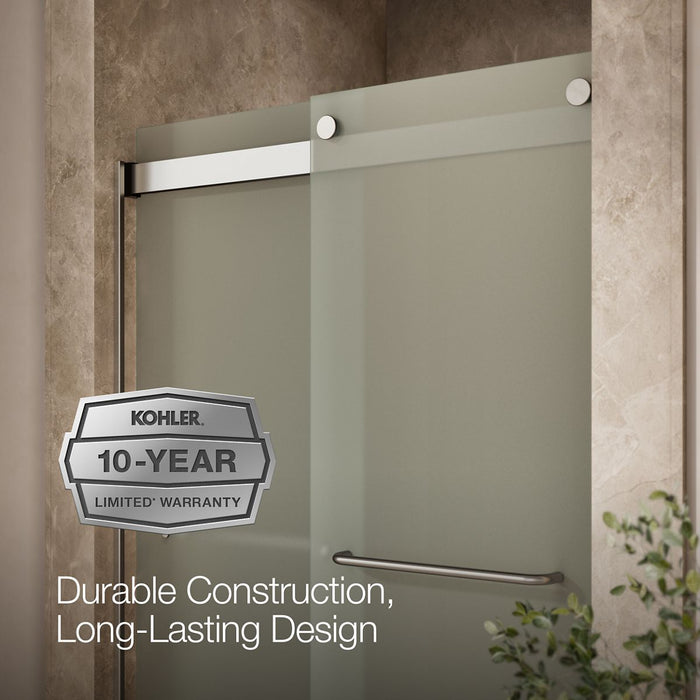 KOHLER K-706014-D3 Levity Sliding shower door, 74" H x 44-5/8 - 47-5/8" W, with 1/4" thick Frosted glass