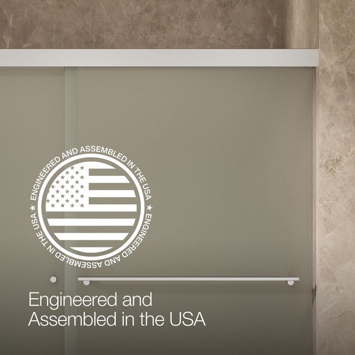 KOHLER K-707000-D3 Revel Sliding bath door, 55-1/2" H x 56-5/8 - 59-5/8" W, with 1/4" thick Frosted glass