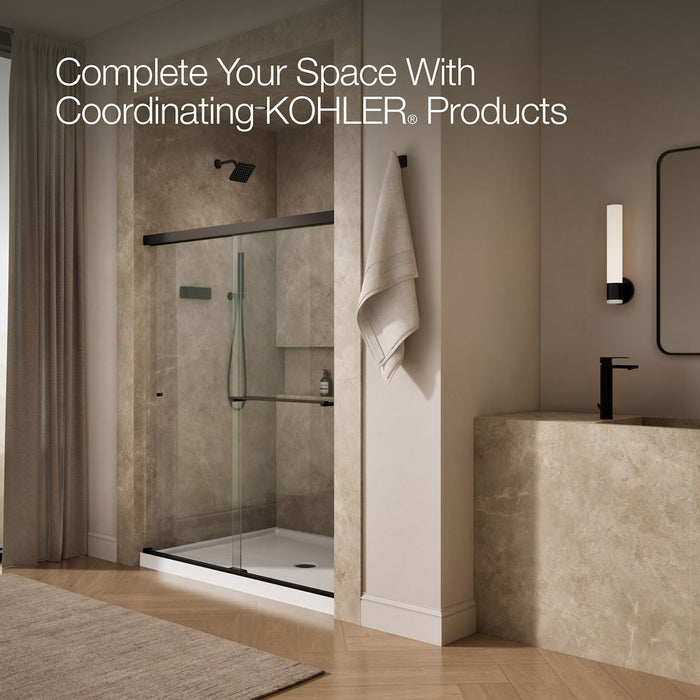 KOHLER K-707201-L Revel Sliding shower door, 70" H x 56-5/8 - 59-5/8" W, with 5/16" thick Crystal Clear glass