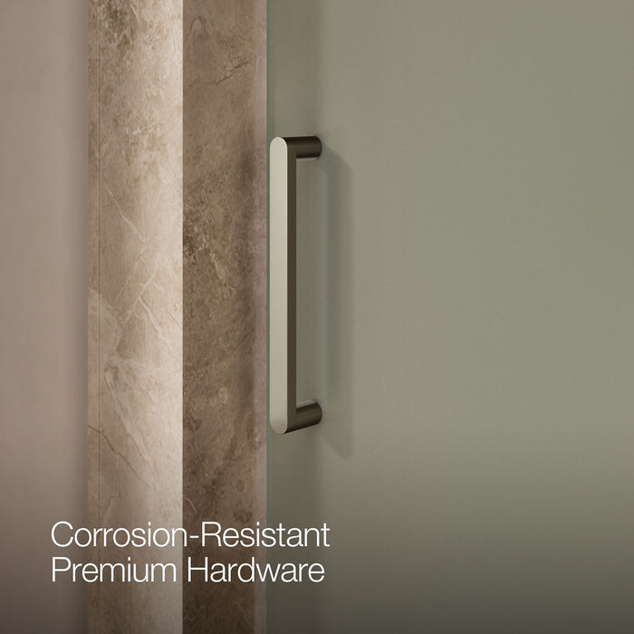 KOHLER K-707541-D3 Revel Pivot shower door, 70" H x 39-1/8 - 44" W, with 5/16" thick Frosted glass
