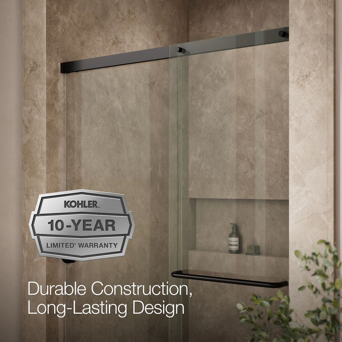 KOHLER K-707606-6L Elate Sliding shower door, 70-1/2" H x 44-1/4 - 47-5/8" W, with 1/4" thick Crystal Clear glass, matte...
