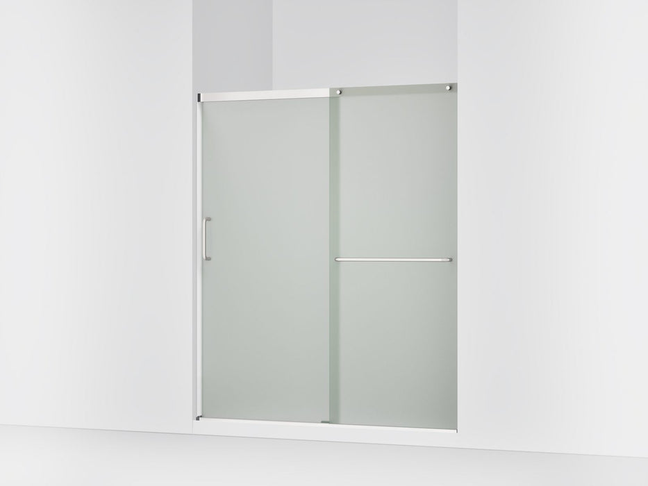 KOHLER K-707608-6D3 Elate Sliding shower door, 70-1/2" H x 56-1/4 - 59-5/8" W, with 1/4" thick Frosted glass, bright silver