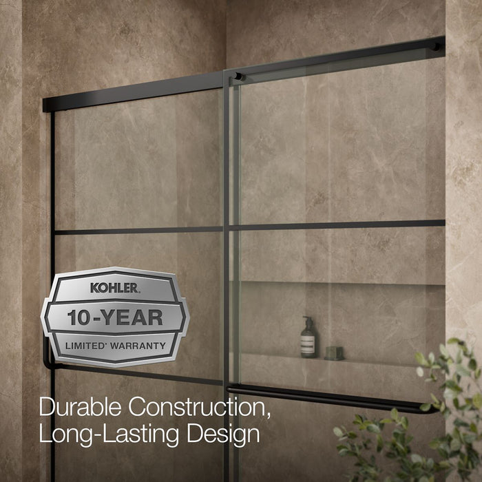 KOHLER K-707608-6G79 Elate Sliding shower door, 70-1/2" H x 56-1/4 - 59-5/8" W, with 1/4" thick Crystal Clear glass with...