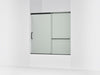 KOHLER K-707609-6D3 Elate Sliding bath door, 56-3/4" H x 56-1/4 - 59-5/8" W, with 1/4" thick Frosted glass, matte black