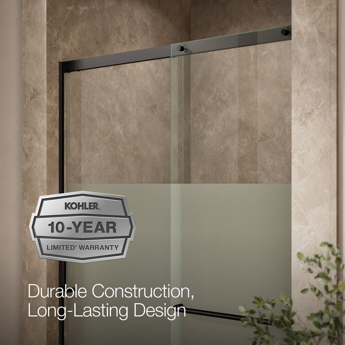 KOHLER K-707613-8G81 Elate Sliding shower door, 75-1/2" H x 44-1/4 - 47-5/8" W, with heavy 5/16" thick Crystal Clear...