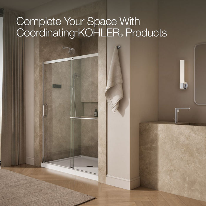 KOHLER K-707615-8L Elate Tall 75-1/2" H sliding shower door with 5/16"-thick glass, bright silver - view 3