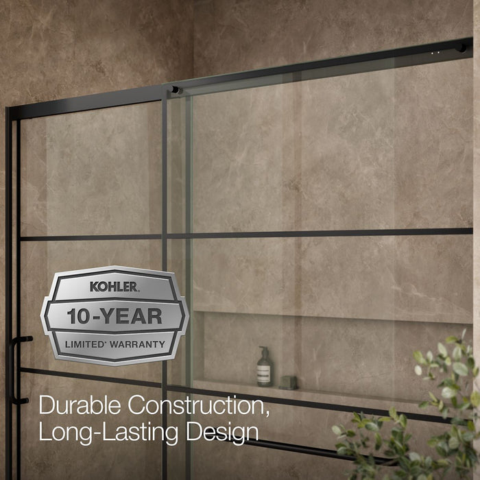 KOHLER K-707617-8G79 Elate Sliding shower door, 75-1/2" H x 68-1/4 - 71-5/8" W, with heavy 5/16" thick Crystal Clear...