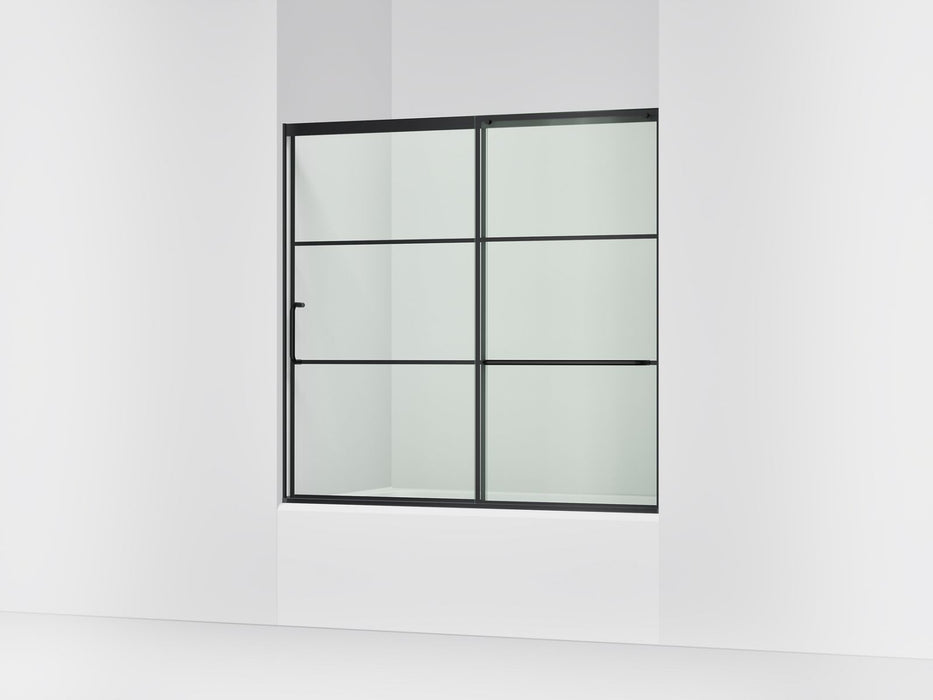 KOHLER K-707618-8G79 Elate Sliding bath door, 56-3/4" H x 56-1/4 - 59-5/8" W with heavy 5/16" thick Crystal Clear glass...