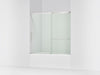KOHLER K-707618-8L Elate Sliding bath door, 56-3/4" H x 56-1/4 - 59-5/8" W with heavy 5/16" thick Crystal Clear glass,...