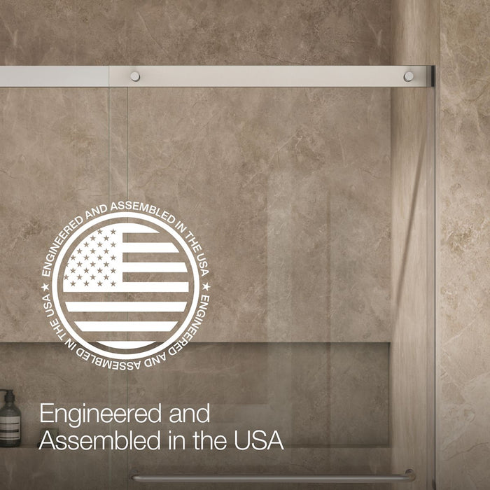 KOHLER K-707618-8L Elate Sliding bath door, 56-3/4" H x 56-1/4 - 59-5/8" W with heavy 5/16" thick Crystal Clear glass,...