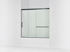 KOHLER K-707618-8L Elate Sliding bath door, 56-3/4" H x 56-1/4 - 59-5/8" W with heavy 5/16" thick Crystal Clear glass,...