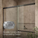 KOHLER K-707618-8L Elate Sliding bath door, 56-3/4" H x 56-1/4 - 59-5/8" W with heavy 5/16" thick Crystal Clear glass,...