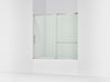 KOHLER K-707618-8L Elate Sliding bath door, 56-3/4" H x 56-1/4 - 59-5/8" W with heavy 5/16" thick Crystal Clear glass,...