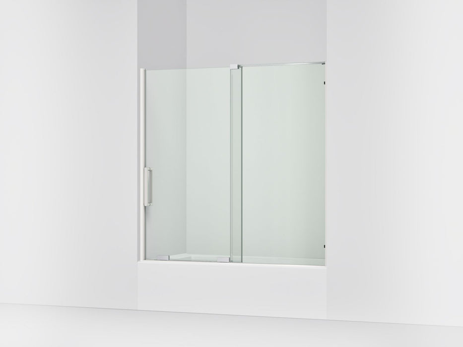KOHLER K-707623-8L Echelon Sliding bath door, 58-1/4" H x 55-3/4 - 59-3/4" W, with 5/16" thick Crystal Clear glass,...