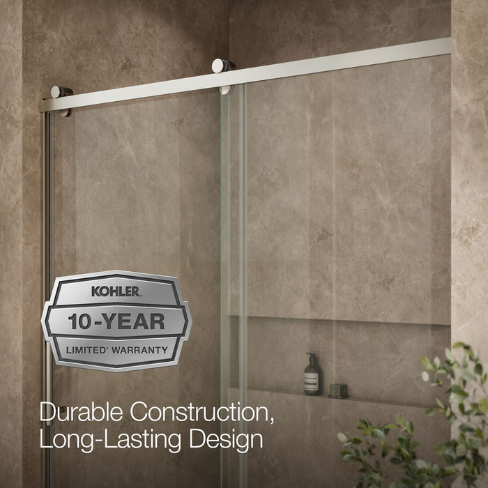 KOHLER K-709079-10L Rely 77" H sliding shower door with 3/8"-thick glass