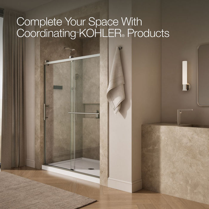 KOHLER K-709081-10L Rely 77" H sliding shower door with 3/8"-thick glass, anodized brushed nickel - view 3