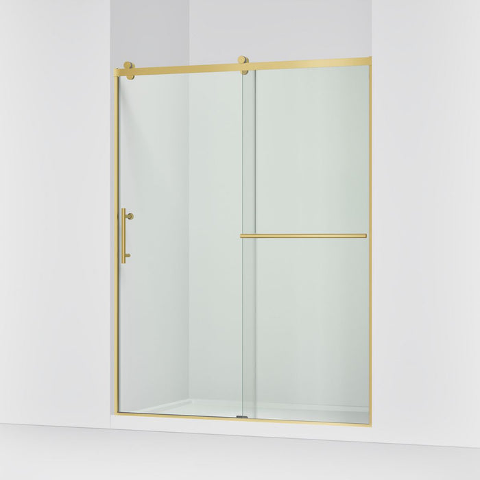 KOHLER K-709081-10L Rely 77" H sliding shower door with 3/8"-thick glass, vibrant brushed moderne brass - view 4