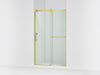 KOHLER K-709082-10L Rely 77" H sliding shower door with 3/8"-thick glass, vibrant brushed moderne brass