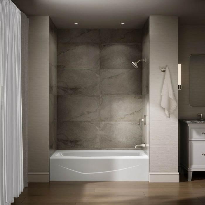 KOHLER K-714 Villager 60" x 34-1/4" alcove bath, right drain, biscuit - view 4