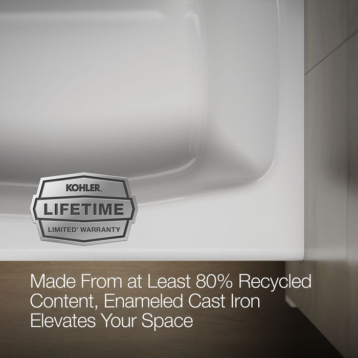 KOHLER K-715 Villager 60" x 30-1/4" alcove bath, left drain
