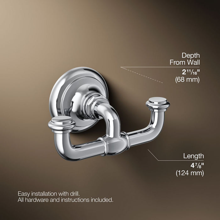 KOHLER K-72572 Artifacts Double robe hook