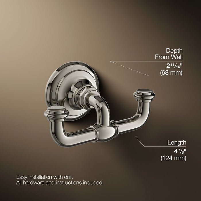KOHLER K-72572 Artifacts Double robe hook