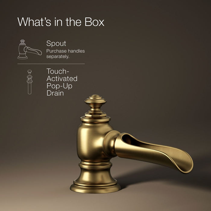 KOHLER K-72761 Artifacts Bathroom sink faucet spout with Flume design, 1.2 gpm