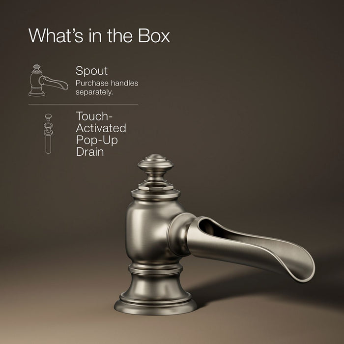 KOHLER K-72761 Artifacts Bathroom sink faucet spout with Flume design, 1.2 gpm