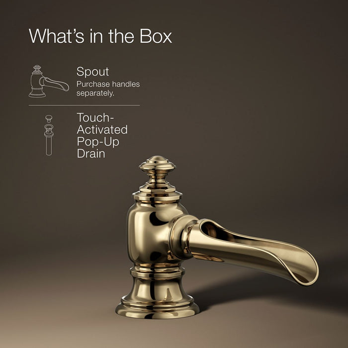 KOHLER K-72761 Artifacts Bathroom sink faucet spout with Flume design, 1.2 gpm