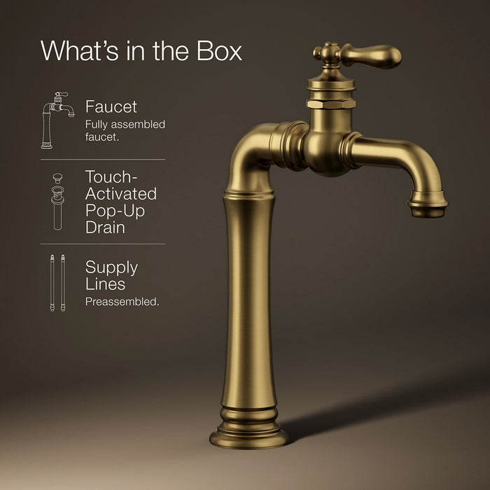 KOHLER K-72763-9M Artifacts Single-handle bathroom sink faucet, 1.2 gpm